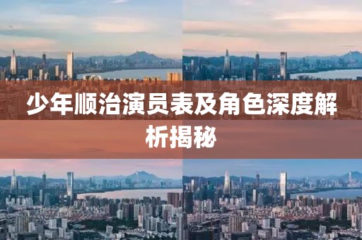 少年顺治演员表及角色深度解析揭秘