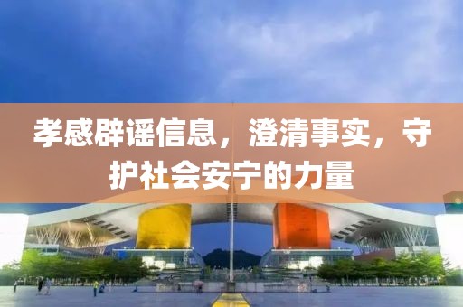 孝感辟谣信息，澄清事实，守护社会安宁的力量