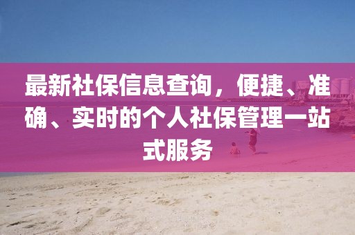 最新社保信息查询，便捷、准确、实时的个人社保管理一站式服务