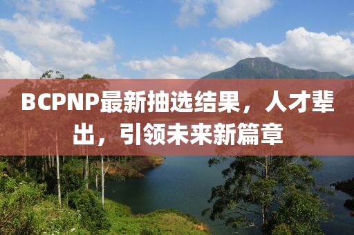 BCPNP最新抽选结果，人才辈出，引领未来新篇章