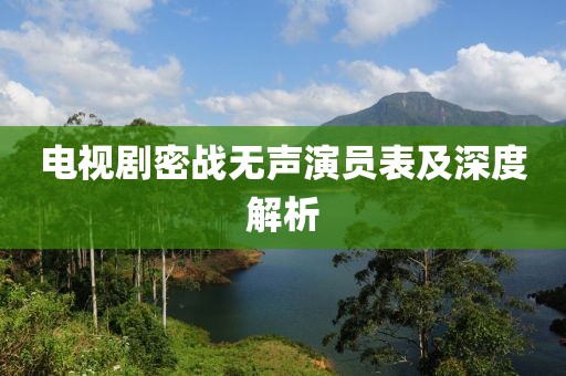 电视剧密战无声演员表及深度解析