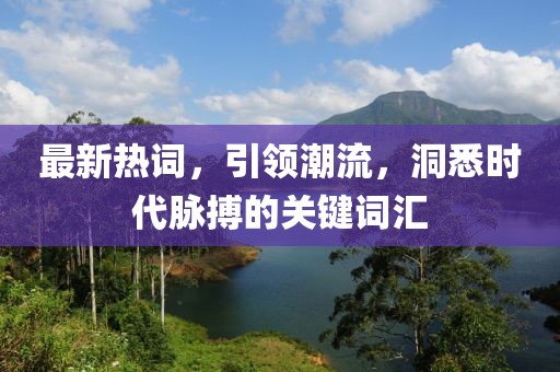 最新热词，引领潮流，洞悉时代脉搏的关键词汇
