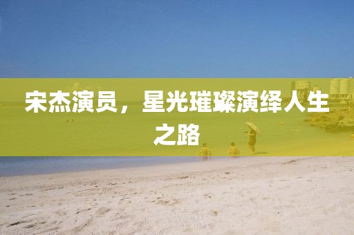 宋杰演员，星光璀璨演绎人生之路