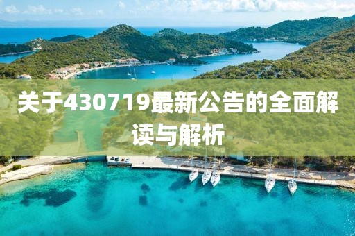 关于430719最新公告的全面解读与解析