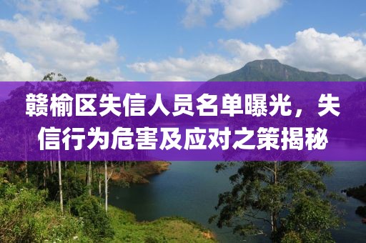 赣榆区失信人员名单曝光，失信行为危害及应对之策揭秘