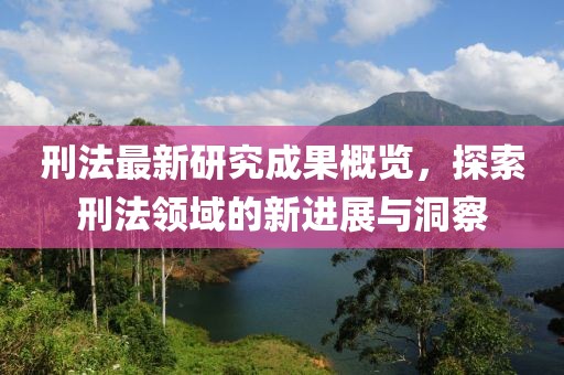 刑法最新研究成果概览，探索刑法领域的新进展与洞察